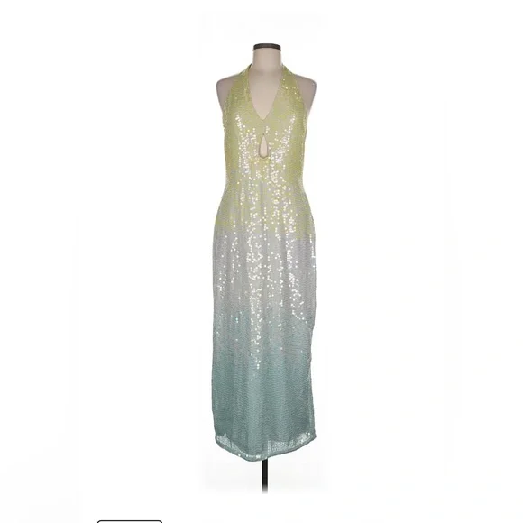 Revolve Yaura Kitan Sequin halter dress sz 8/US